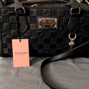 Juicy Couture Black Checkered Satchel